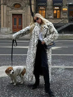 Elegant Long Leopard Print Coat
