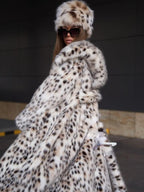 Long Leopard Print Belted Coat