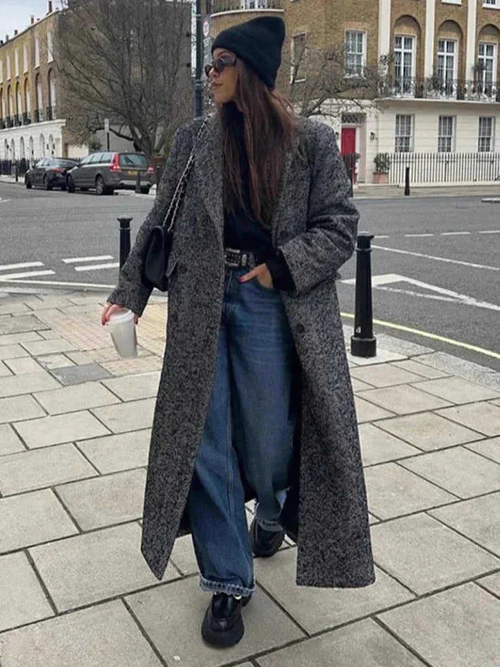 Long Grey Trend Winter Coat