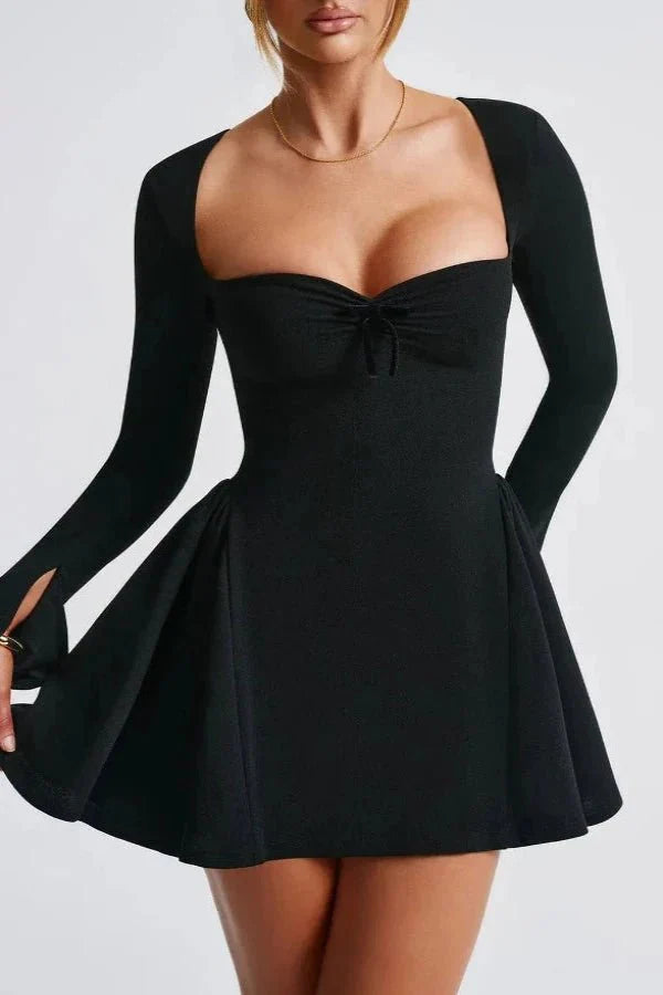 Long Sleeve Sweetheart Mini Dress