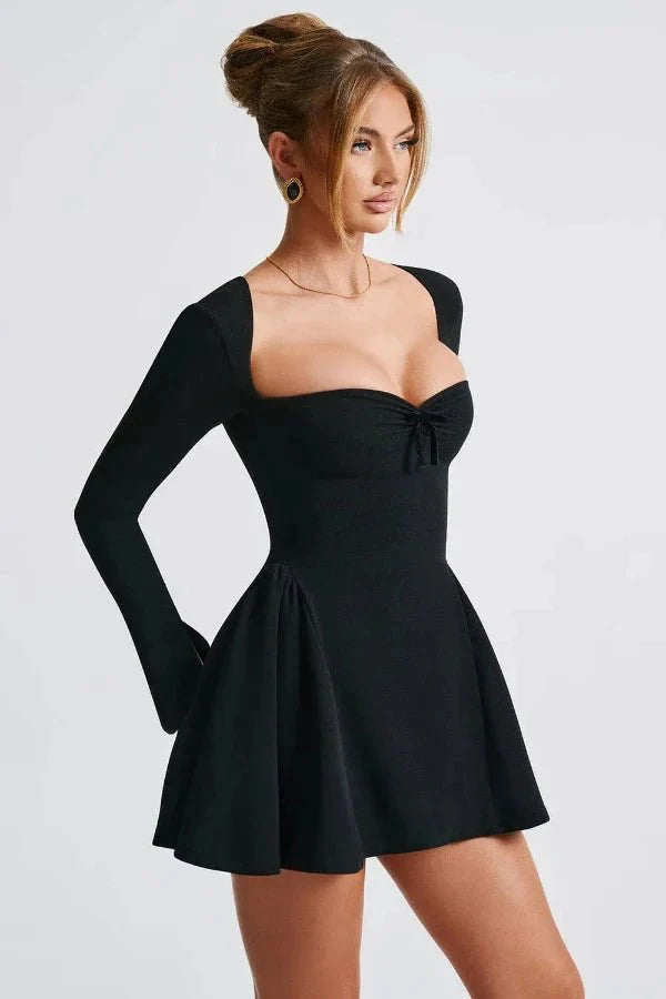 Long Sleeve Sweetheart Mini Dress