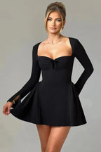Long Sleeve Sweetheart Mini Dress
