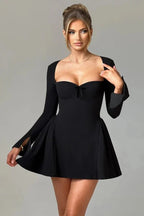 Long Sleeve Sweetheart Mini Dress
