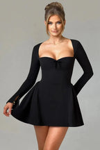 Long Sleeve Sweetheart Mini Dress
