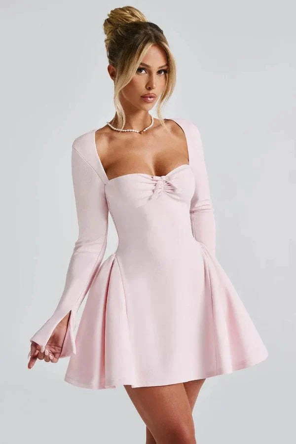 Long Sleeve Sweetheart Mini Dress
