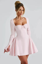 Long Sleeve Sweetheart Mini Dress