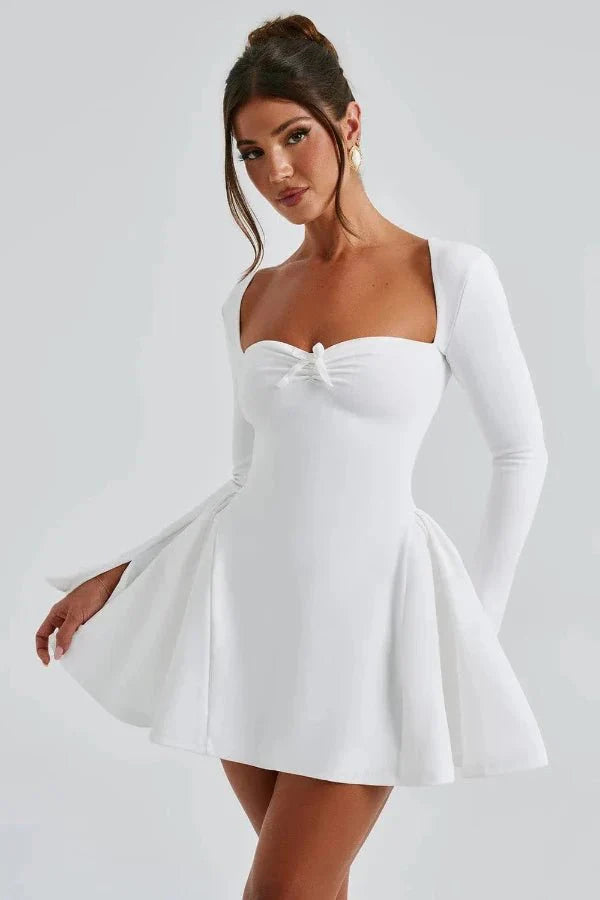 Long Sleeve Sweetheart Mini Dress