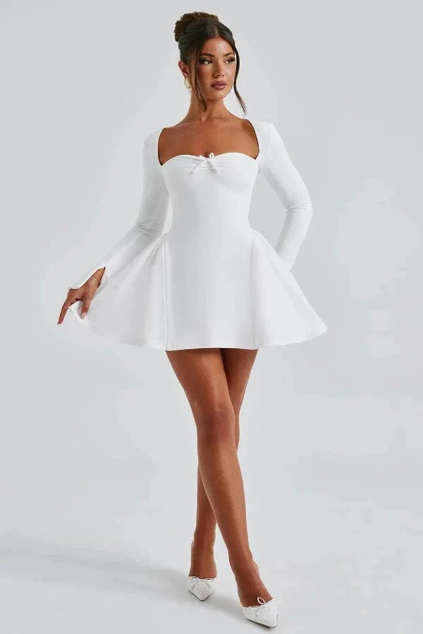 Long Sleeve Sweetheart Mini Dress