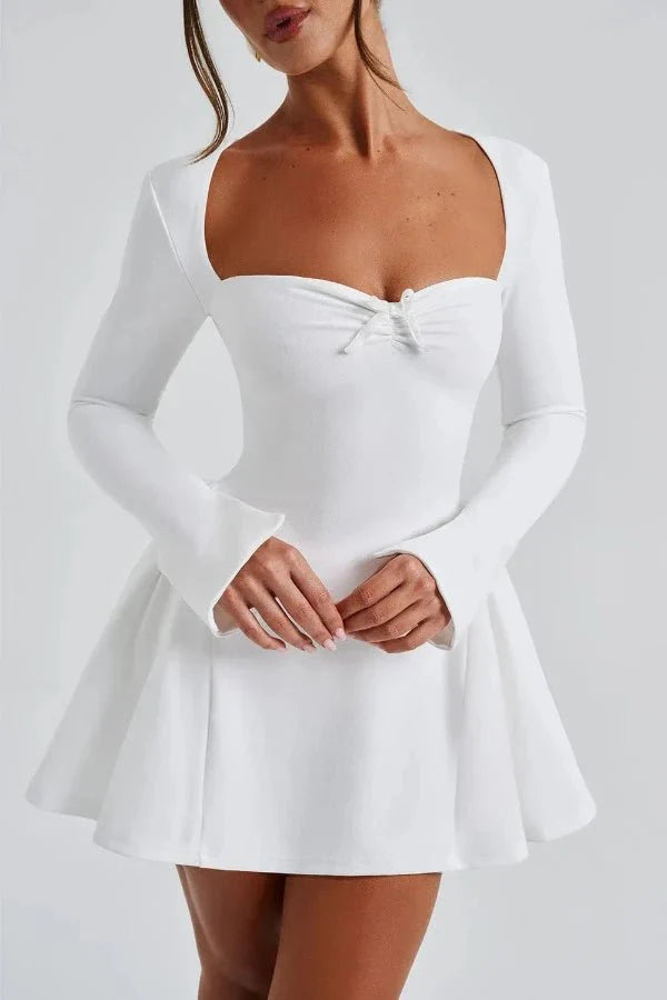 Long Sleeve Sweetheart Mini Dress