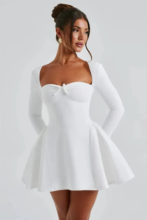 Long Sleeve Sweetheart Mini Dress