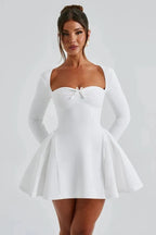 Long Sleeve Sweetheart Mini Dress