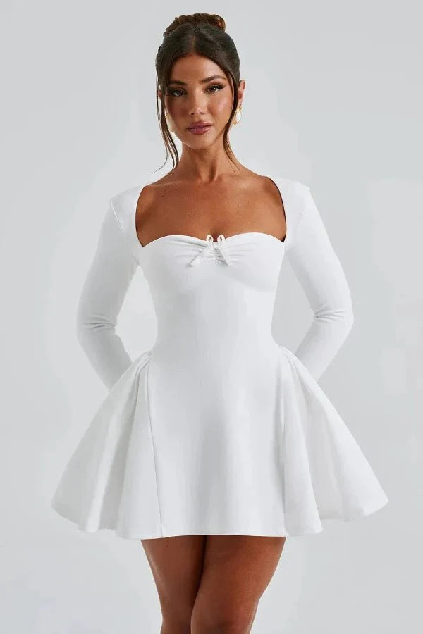 Long Sleeve Sweetheart Mini Dress