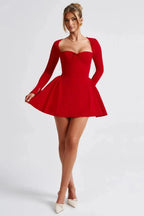 Long Sleeve Sweetheart Mini Dress