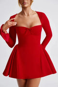 Long Sleeve Sweetheart Mini Dress