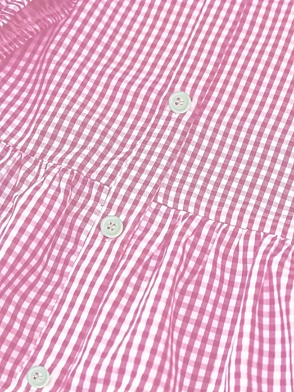Short Checked Dress for Women with 3/4 Sleeves and Buttoned Collar