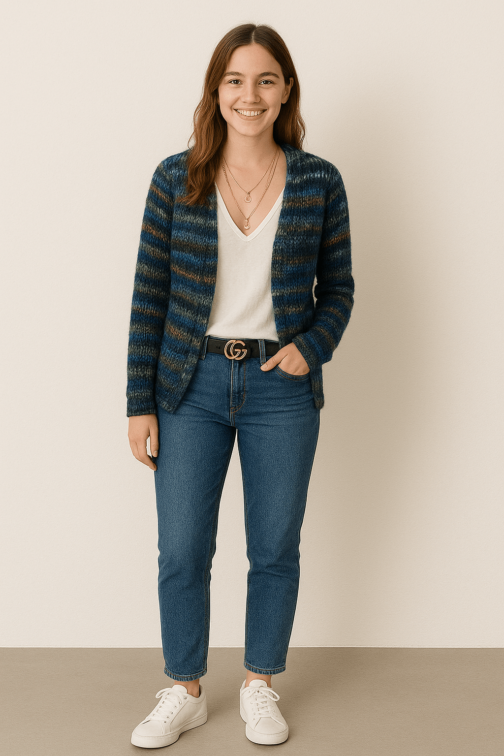Soft Multicolour Open Knit Cardigan