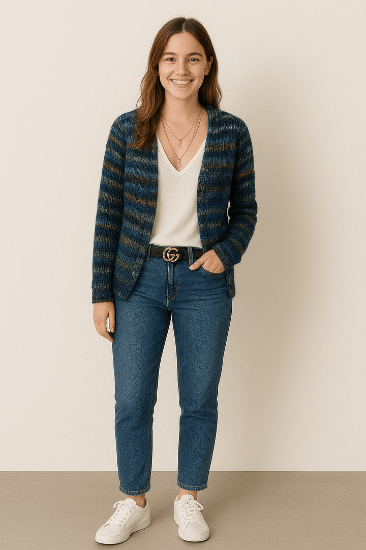 Soft Multicolour Open Knit Cardigan