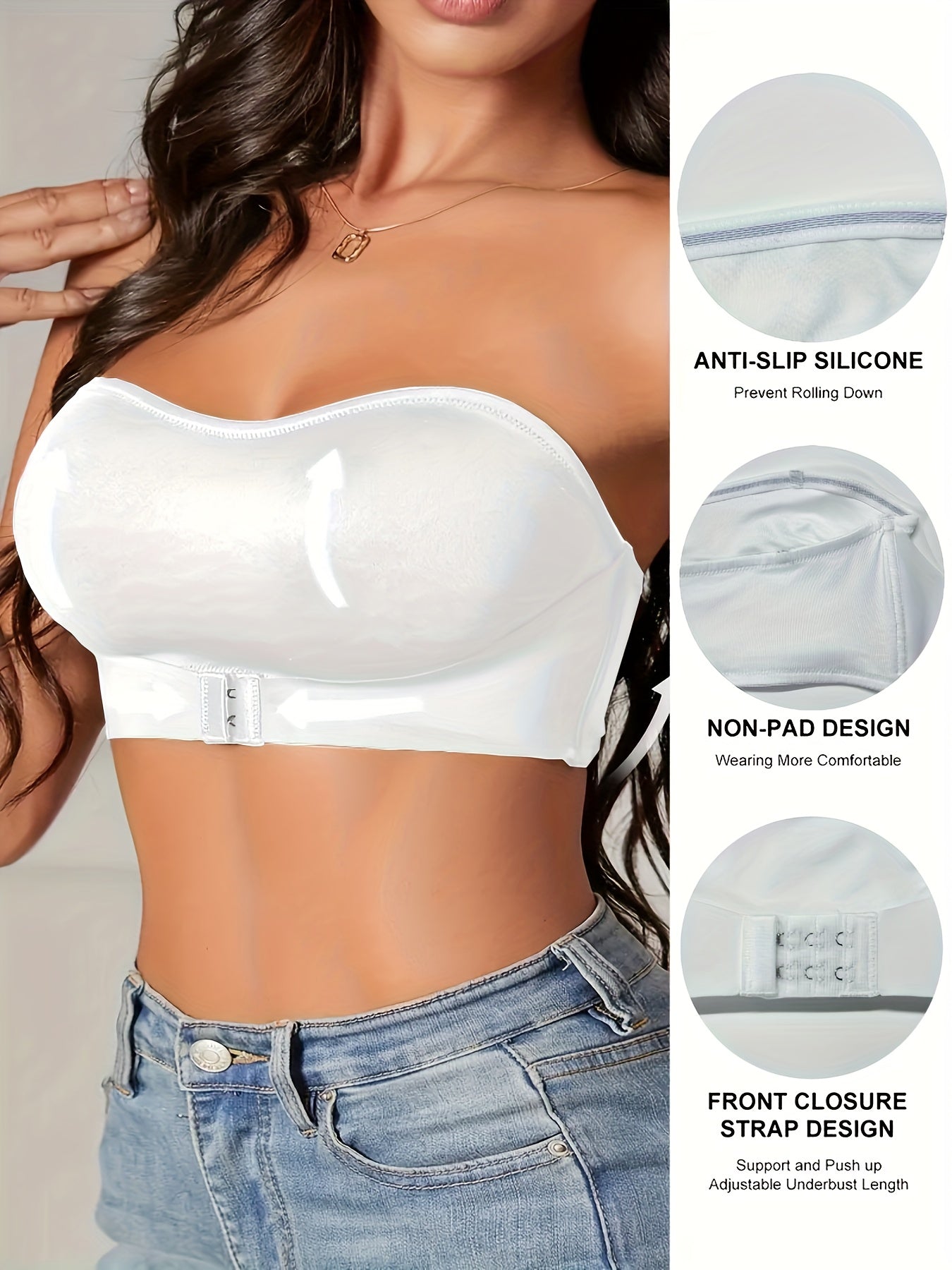 Ladies' Sporty Bandeau Bra – Seamless, Non-Slip, Suitable for Sport and Casual Use
