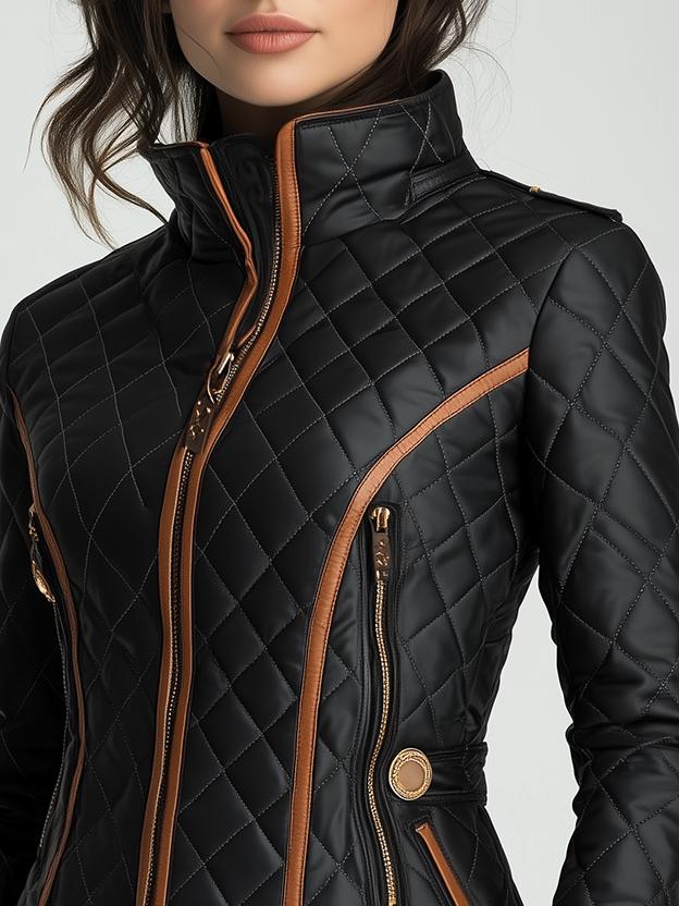 Diamond Quilted Padded Warm Jacket
