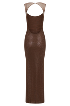 Brown Sparkly Long Dress for Women