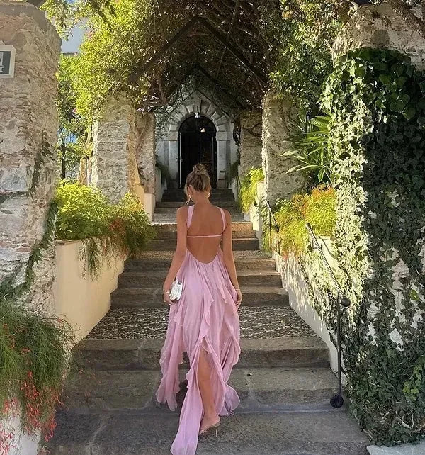 Strapless Long Dress for Women with Floral Details