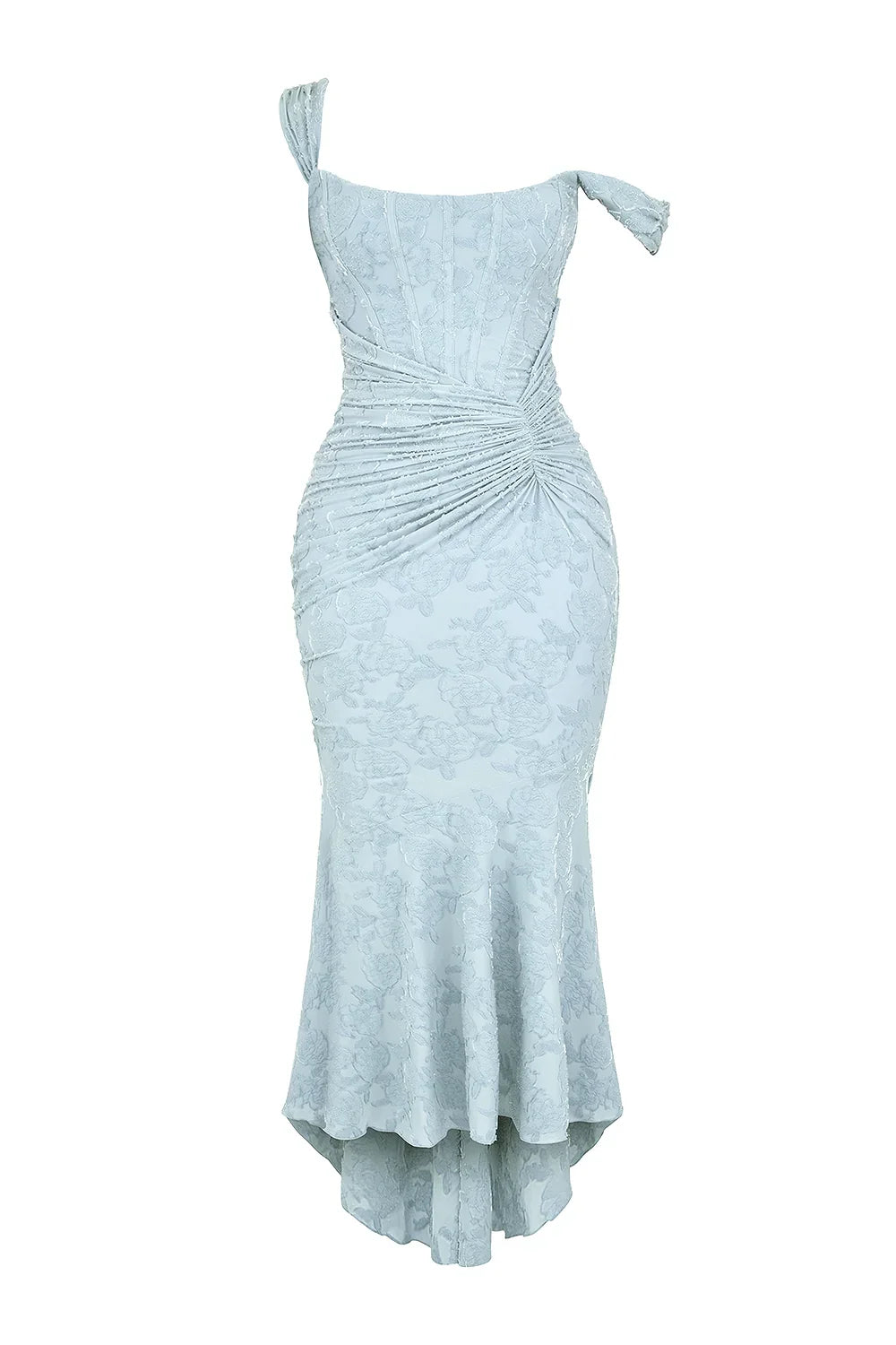 Mid-length floral pattern women's dress with wide straps