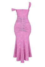 Mid-length floral pattern women's dress with wide straps