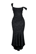 Mid-length floral pattern women's dress with wide straps