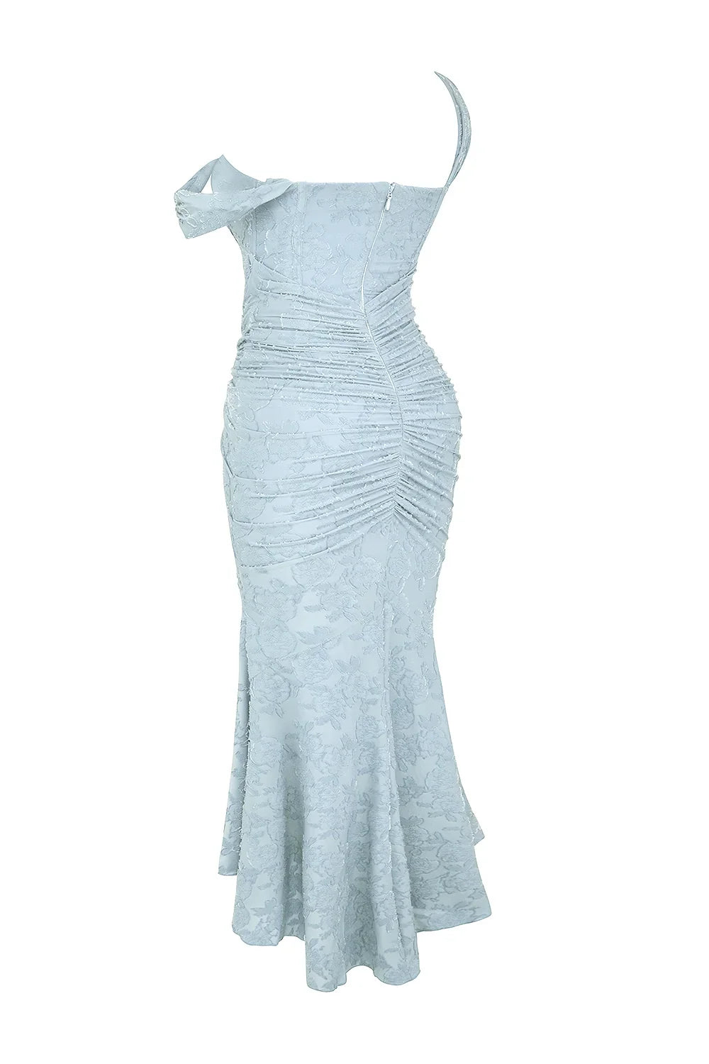 Mid-length floral pattern women's dress with wide straps
