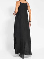 Sleeveless Long Linen Dress for Women - Casual Summer