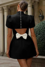 Short structured sleeve women's cocktail dress