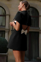 Short structured sleeve women's cocktail dress