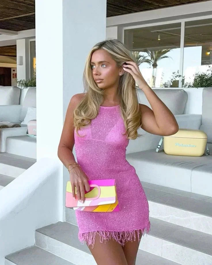 Short Sparkling Fringe Evening Dress