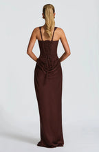 Long Fitted Dress for Women with Open Back
