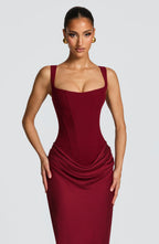 Long Fitted Dress for Women with Open Back