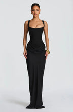 Long Fitted Dress for Women with Open Back