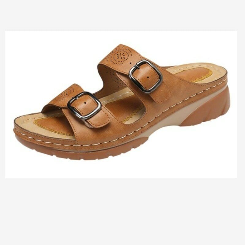 Women's Genuine Leather Flat Strappy Sandals