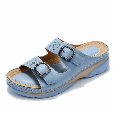 Women's Genuine Leather Flat Strappy Sandals