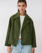 Short Crossed Wool Winter Jacket