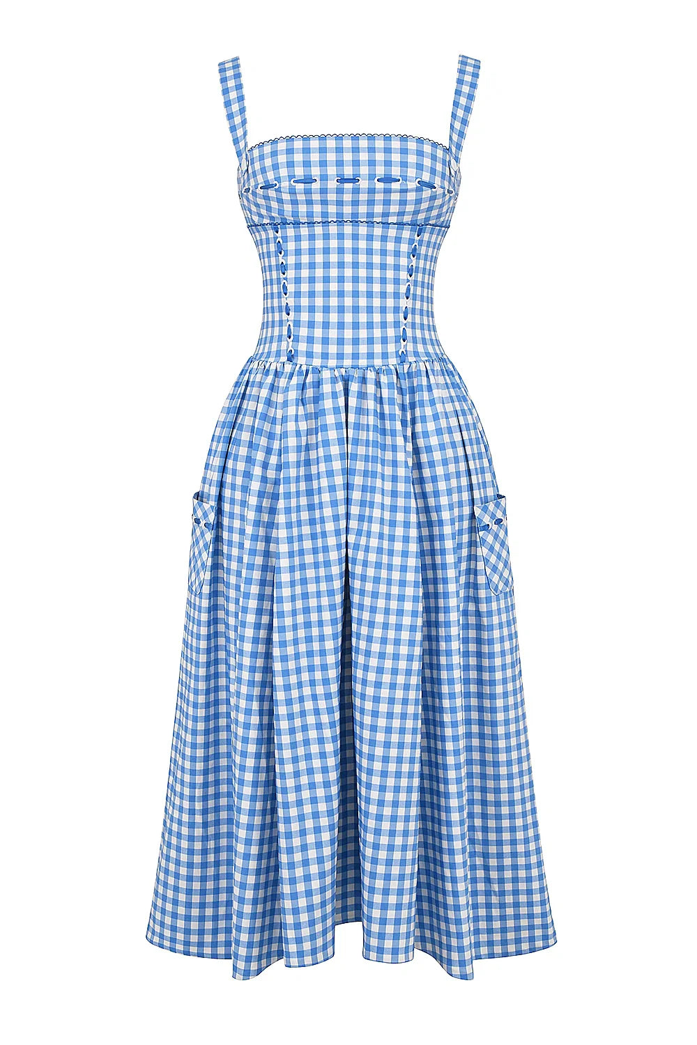 Gingham Print Midi Dress