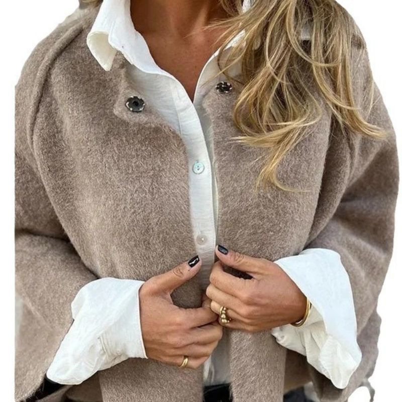 Short Cashmere Blend Button Coat
