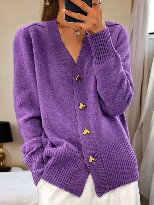 Soft Warm Knitted Buttoned Cardigan