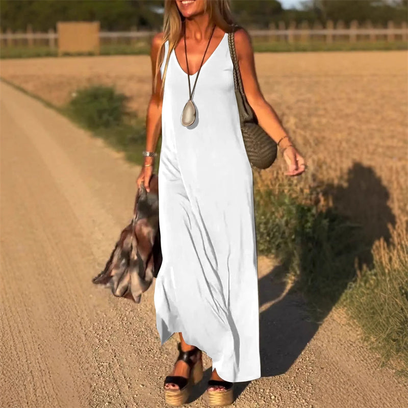 Women's Crochet Beach Dress - Sleeveless Maxi Cover-Up