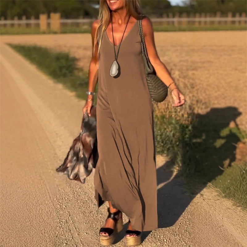 Women's Crochet Beach Dress - Sleeveless Maxi Cover-Up