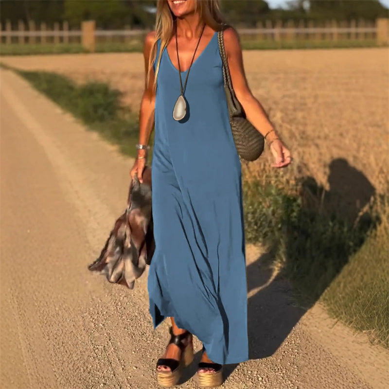 Women's Crochet Beach Dress - Sleeveless Maxi Cover-Up