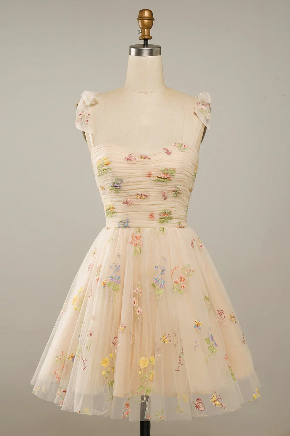 Geborduurde Tulle Galajurk Met Bloemen Voor Dames