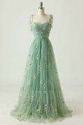 Women's Floral Embroidered Tulle Ball Gown