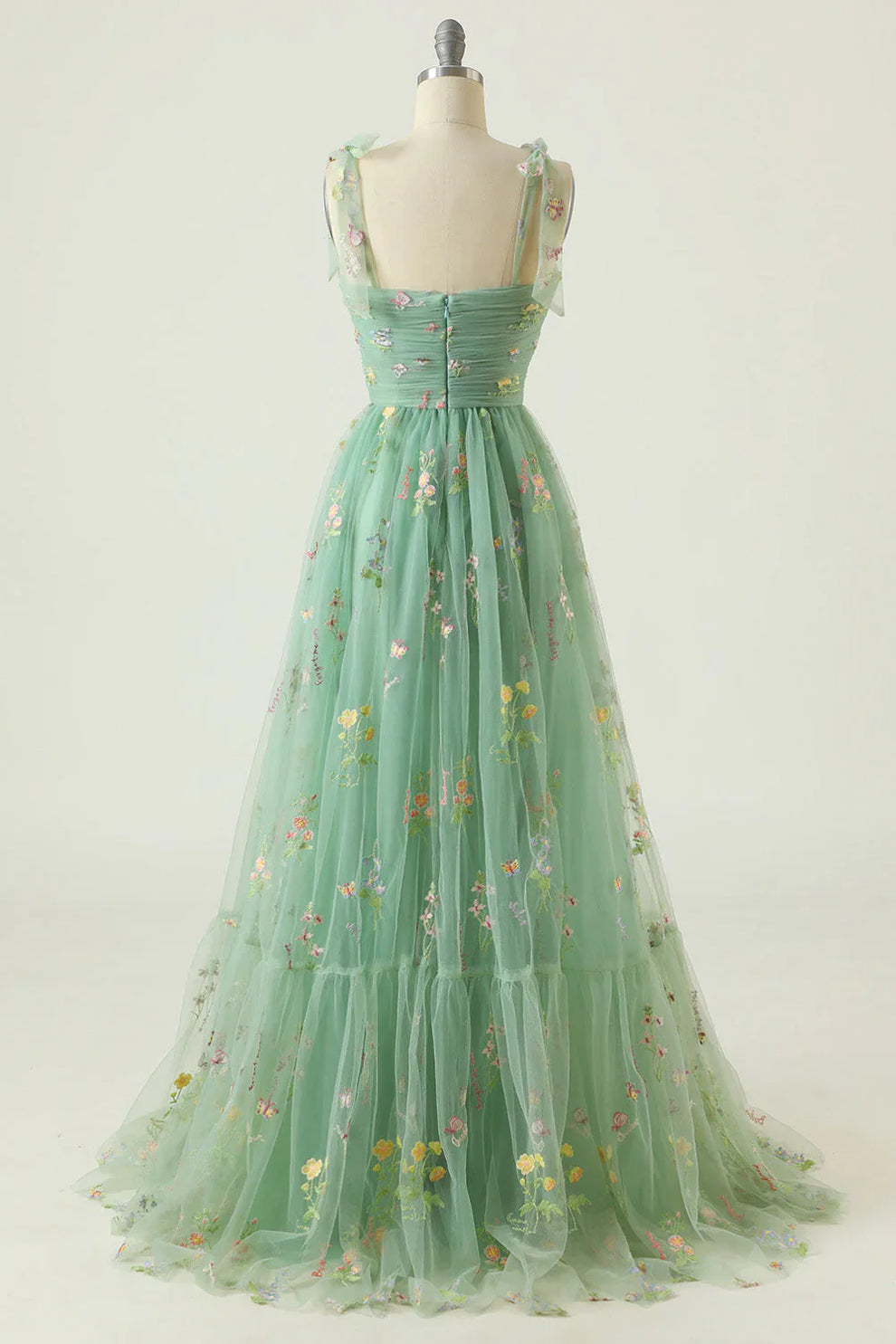 Women's Floral Embroidered Tulle Ball Gown