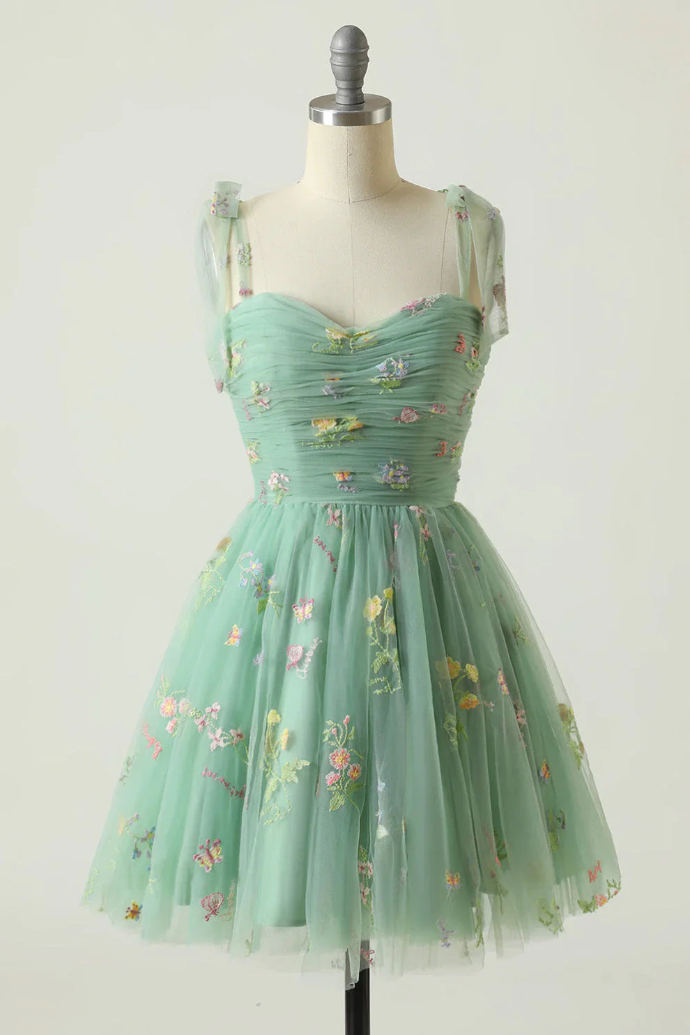 Geborduurde Tulle Galajurk Met Bloemen Voor Dames