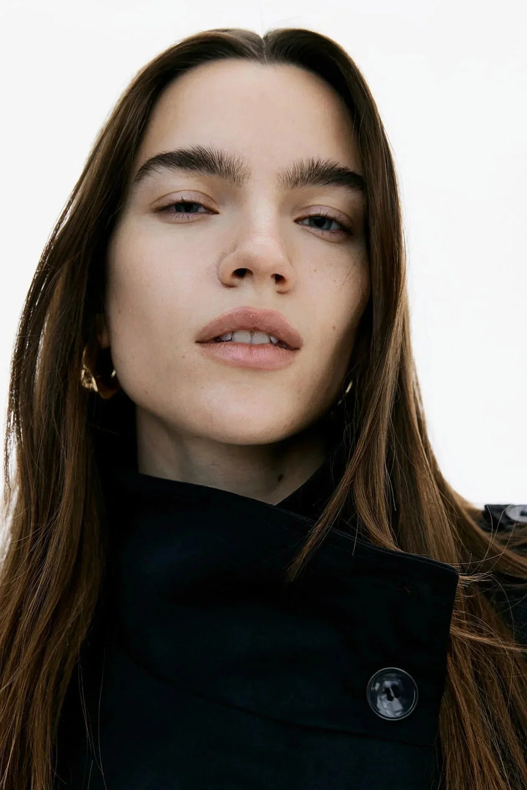 High Collar Belted Trench Coat